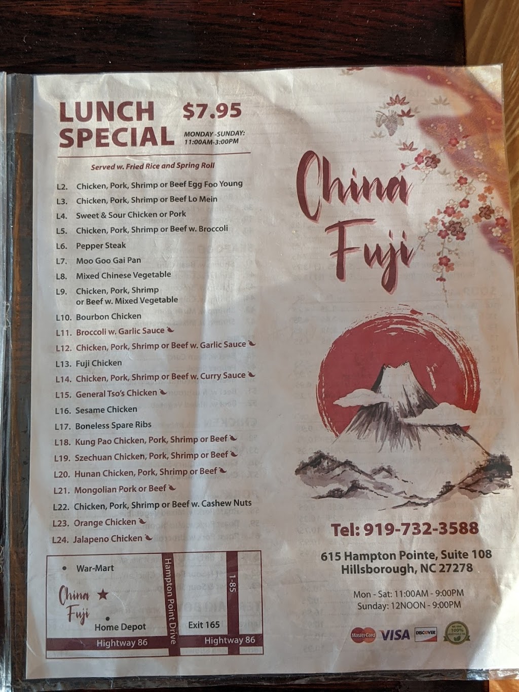 China Fuji | 615 Hampton Pointe, Hillsborough, NC 27278, USA | Phone: (919) 732-3588