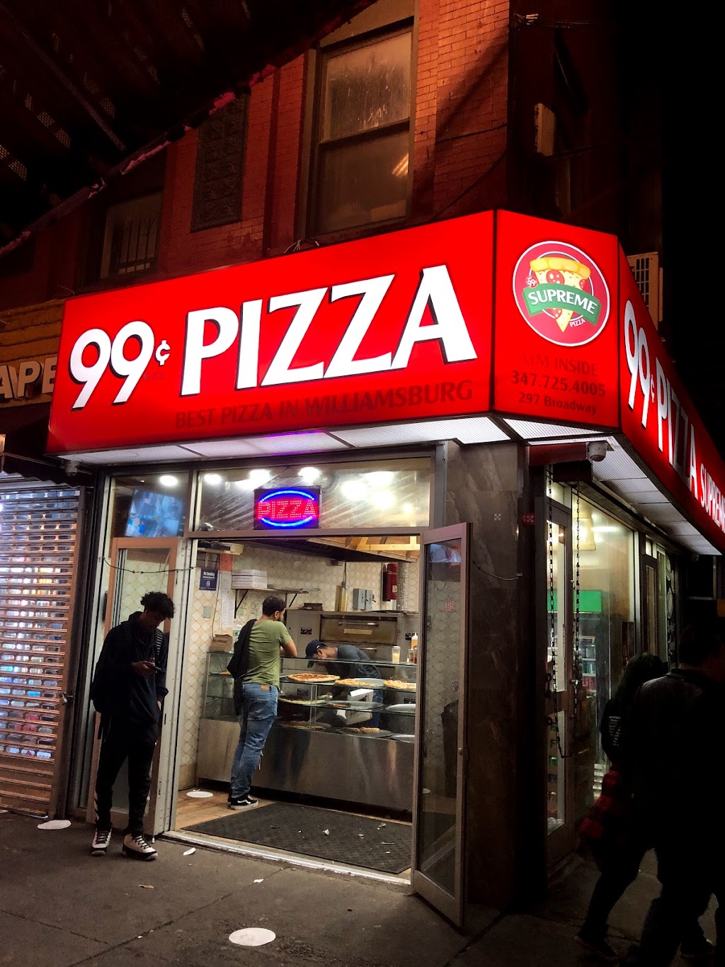 99¢ Supreme Pizza | 297 Broadway, Brooklyn, NY 11211, USA | Phone: (347) 725-4005