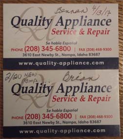 Quality Appliance | 1524 8th St NW, Meridian, ID 83642, USA | Phone: (208) 714-4237