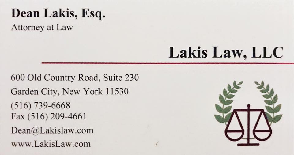 Law Office of Dean Lakis | 600 Old Country Rd #230, Garden City, NY 11530, USA | Phone: (516) 739-6668