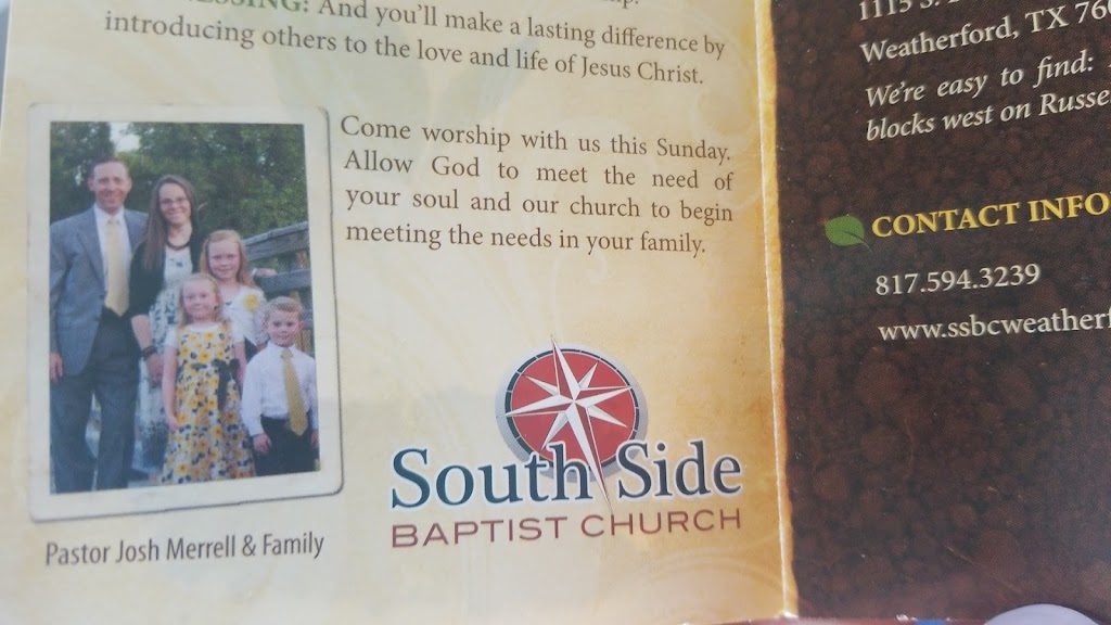 South Side Baptist Church | 1115 S Brazos St, Weatherford, TX 76086, USA | Phone: (817) 594-3239