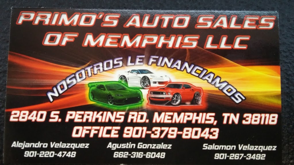 Primos Auto Sales Of Memphis Llc | 2840 S Perkins Rd, Memphis, TN 38118, USA | Phone: (901) 379-8043