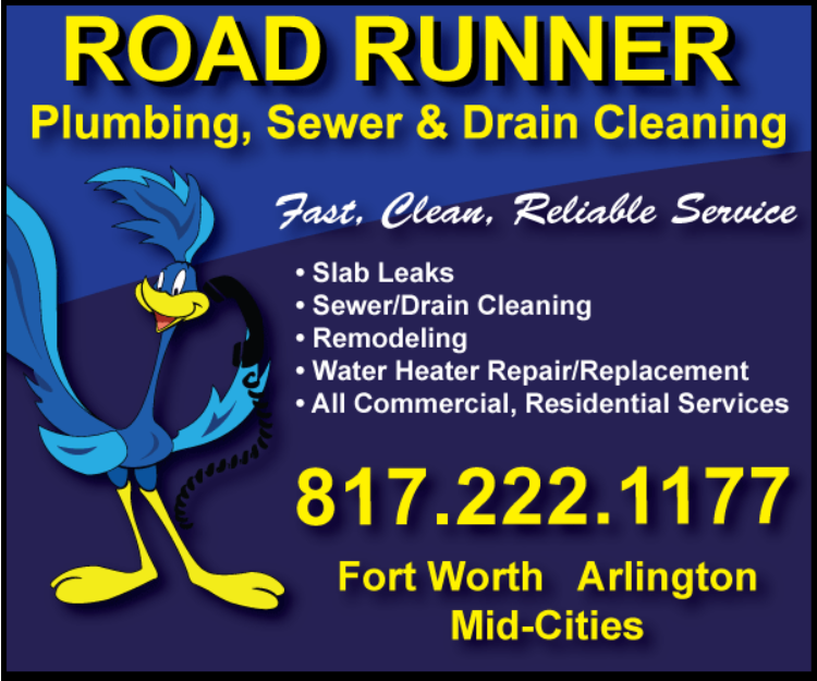 Roadrunner plumbing | 3809 Frazier Ave, Fort Worth, TX 76110, USA | Phone: (817) 222-1177