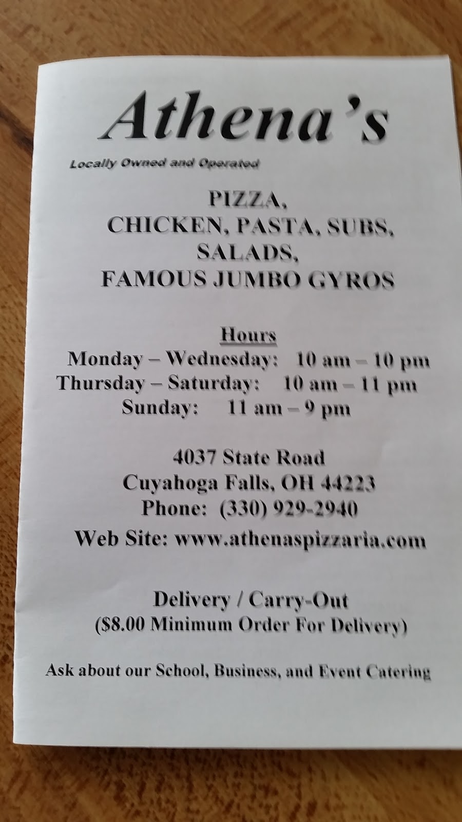 Athenas | 4037 State Rd, Cuyahoga Falls, OH 44223, USA | Phone: (330) 929-2940