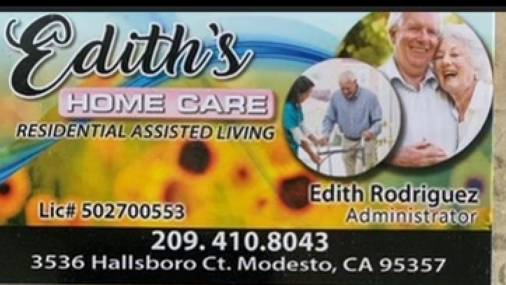 Ediths home care | 3536 Hallsboro Ct, Modesto, CA 95357, USA | Phone: (209) 567-2423