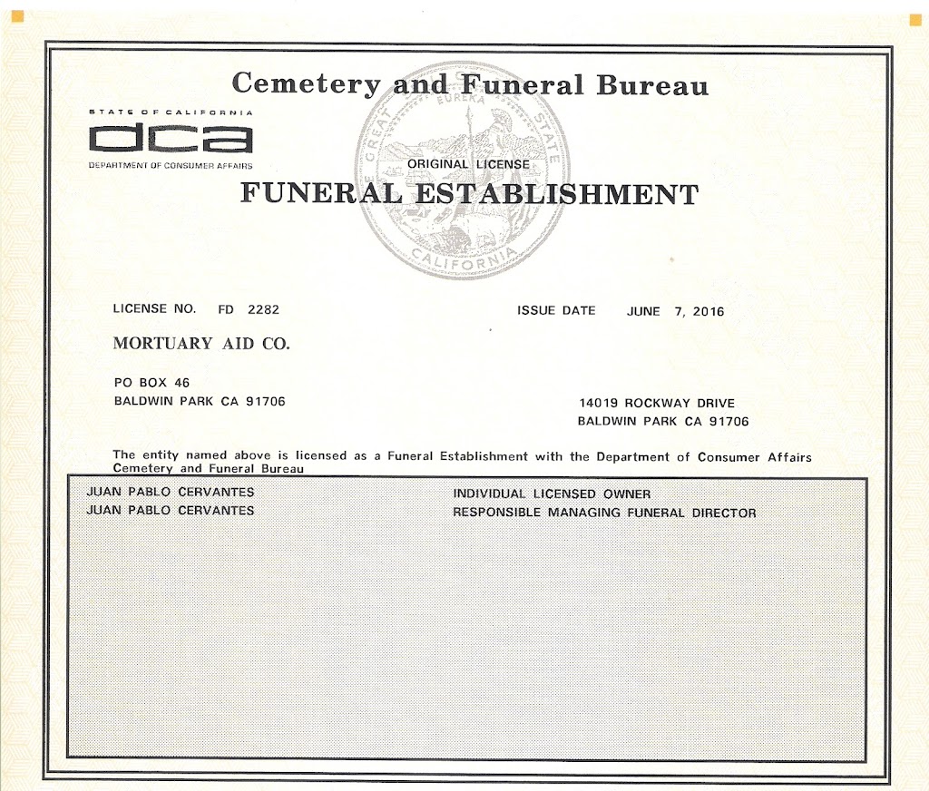 Mortuary Aid Co. | 3600 Whittier Blvd Suite 105, Los Angeles, CA 90023, USA | Phone: (323) 749-9091