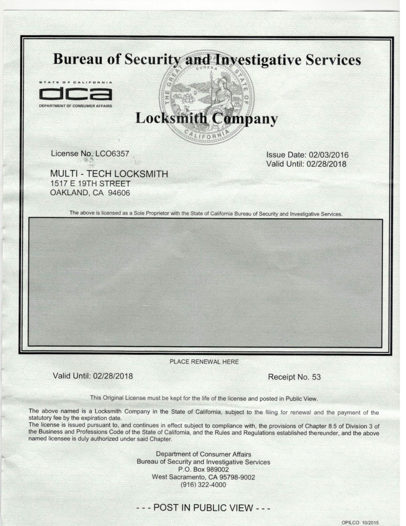 Multi-Tech Locksmith | 2648 International Blvd Suite 60B, Oakland, CA 94601, USA | Phone: (510) 995-0115