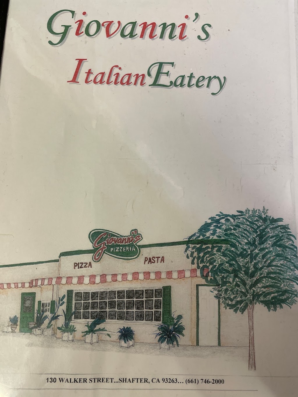 Giovannis Italian Eatery | 130 Walker St, Shafter, CA 93263, USA | Phone: (661) 746-2000