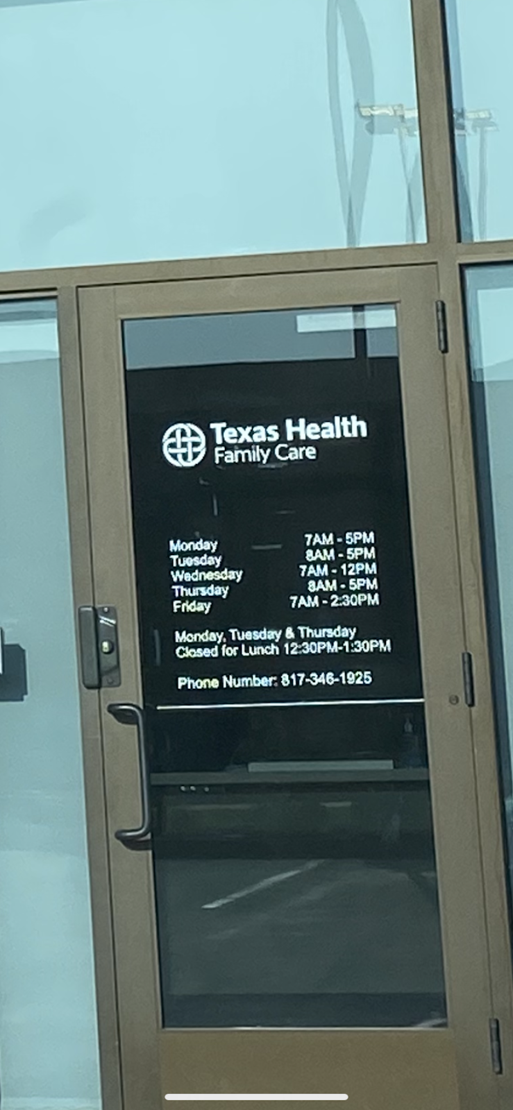 Texas Health Family Care | 9655 Red Dirt Rd, Fort Worth, TX 76123, USA | Phone: (817) 346-1925