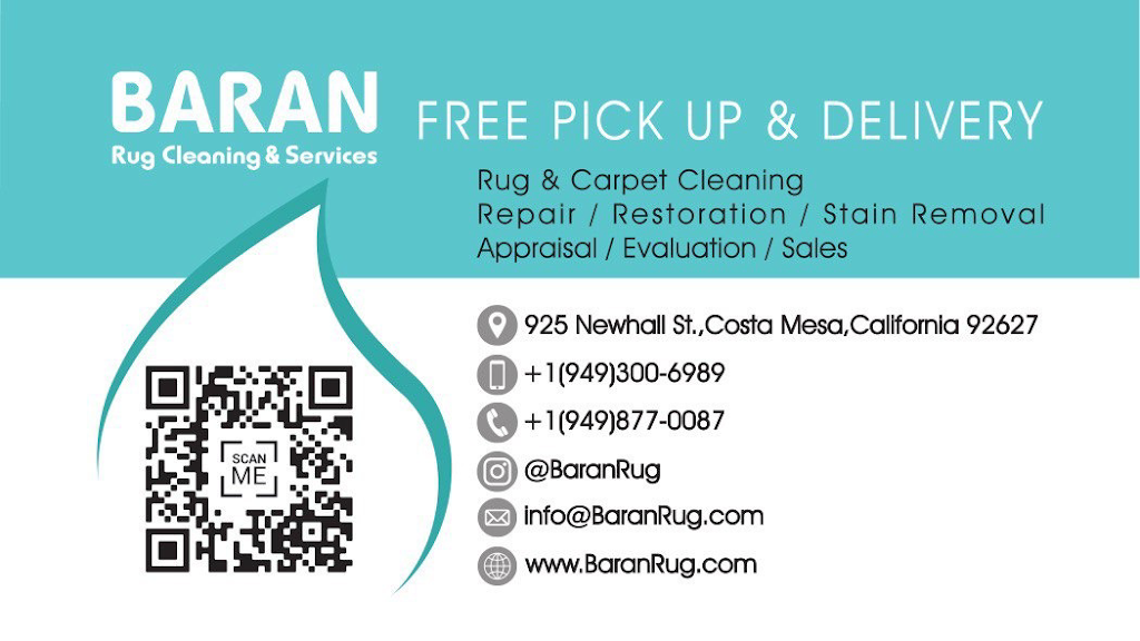 Baran Rug Cleaning & Services | 925 Newhall St, Costa Mesa, CA 92627, USA | Phone: (949) 300-6989