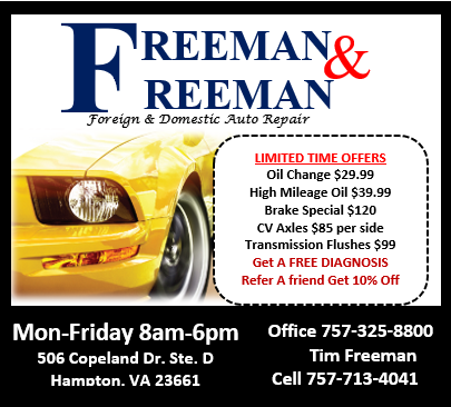 Freeman and Freeman Auto | 600 Copeland Dr suite d, Hampton, VA 23661, USA | Phone: (757) 325-8800