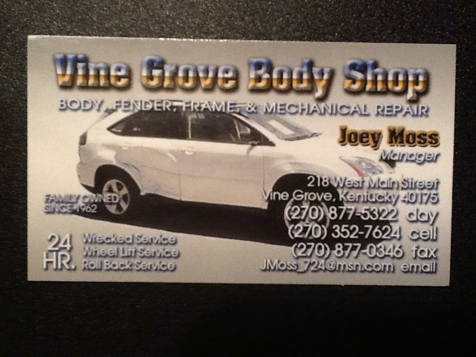 Vine Grove Body Shop | 218 W Main St, Vine Grove, KY 40175, USA | Phone: (270) 877-5322