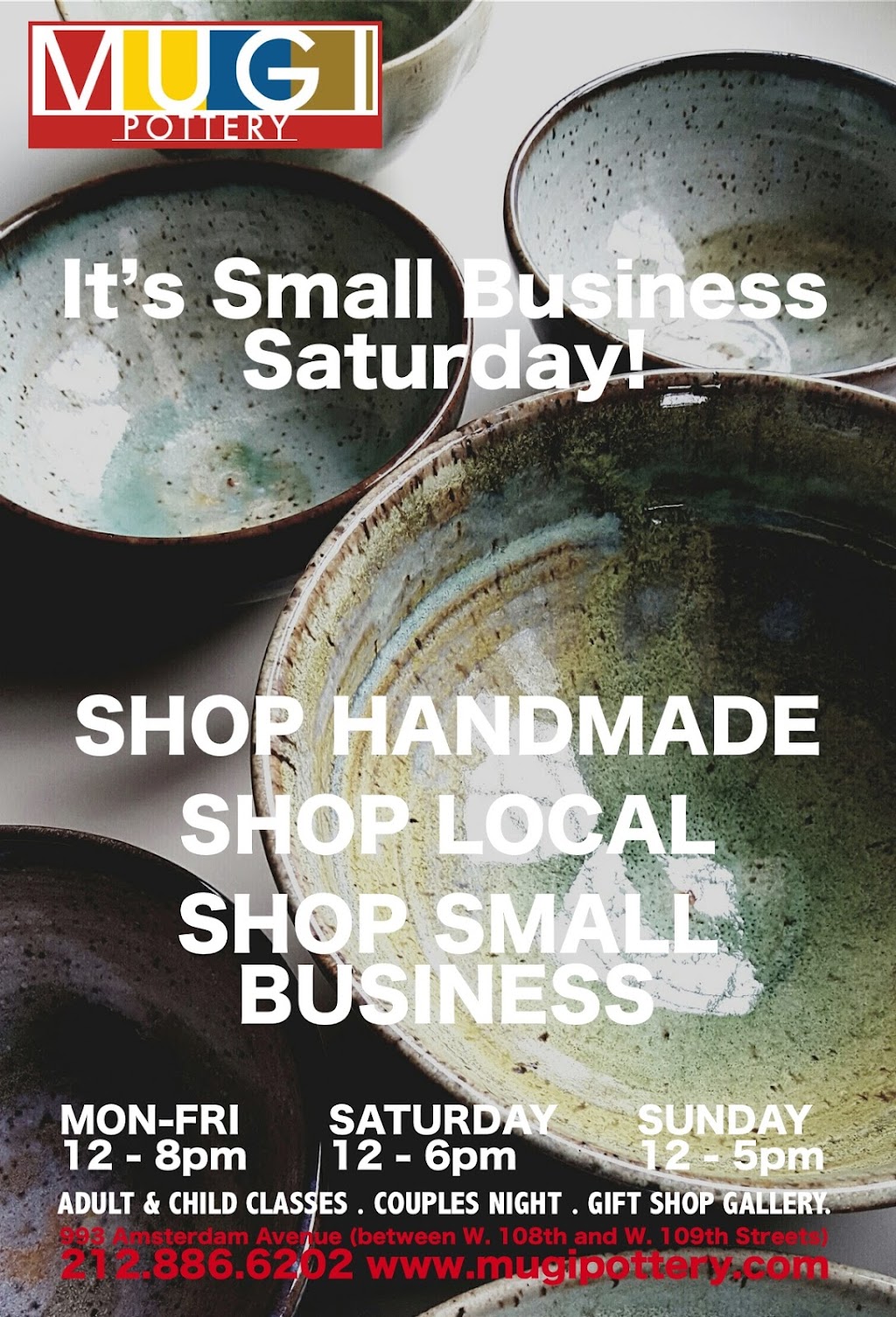 MUGI Pottery | 993 Amsterdam Ave, New York, NY 10025, USA | Phone: (212) 866-6202