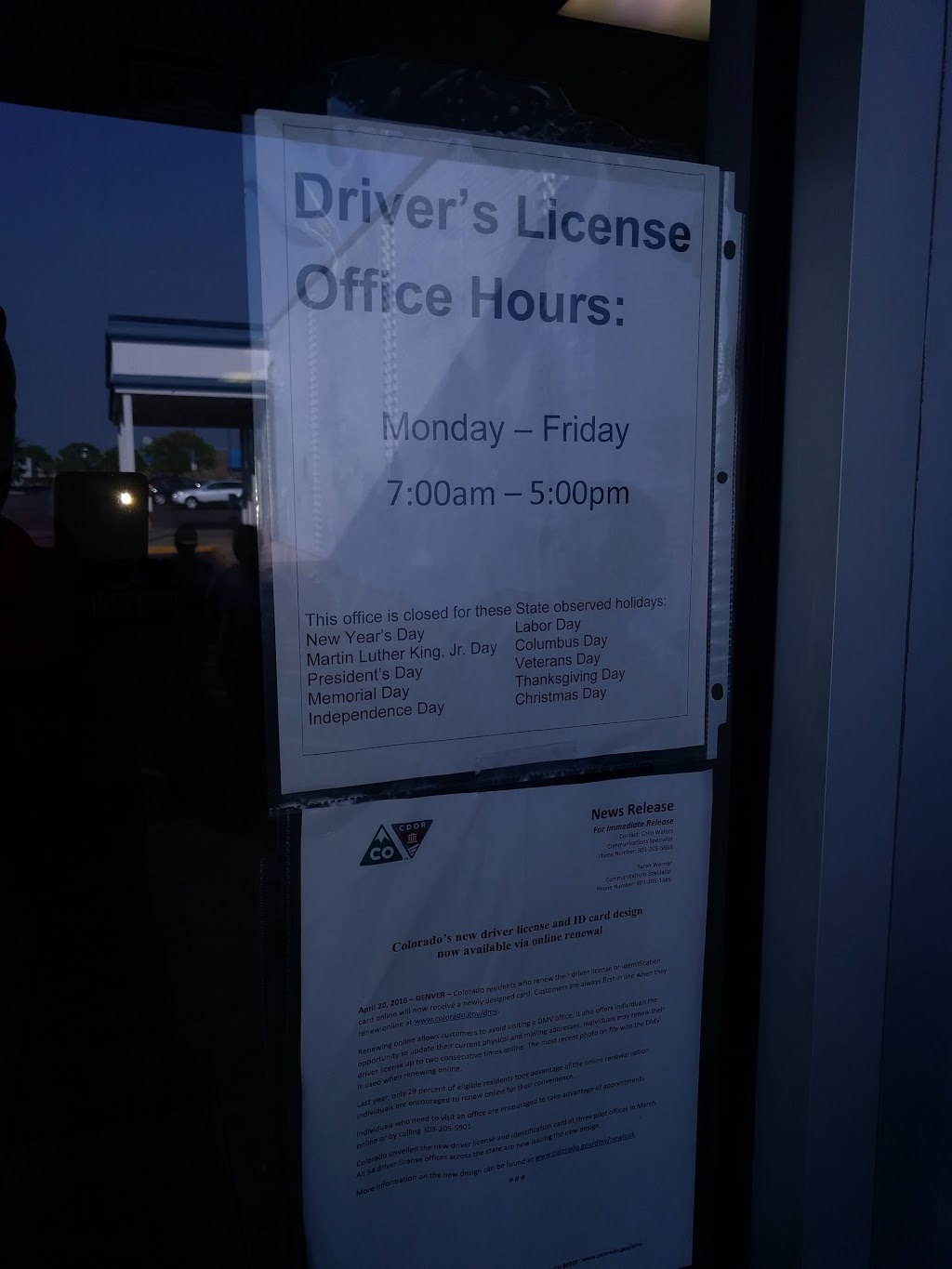 Colorado Department of Revenue Drivers License | 11900 Washington St, Northglenn, CO 80233, USA | Phone: (720) 929-8636