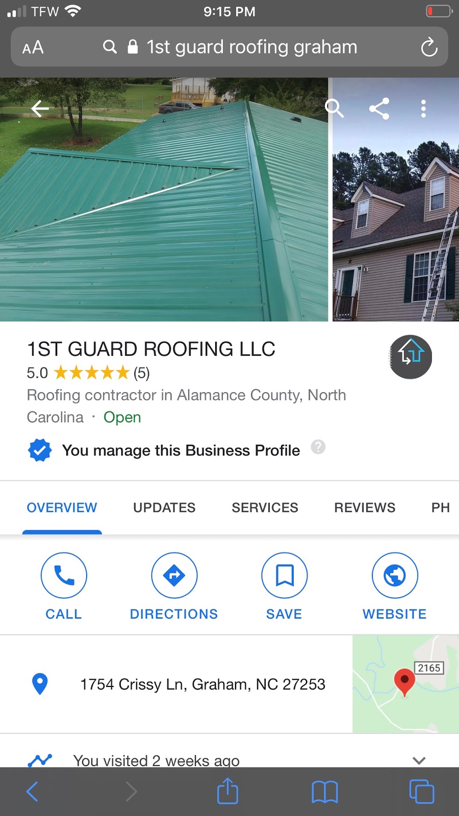 1ST GUARD ROOFING LLC | 1754 Crissy Ln, Graham, NC 27253, USA | Phone: (336) 214-3275