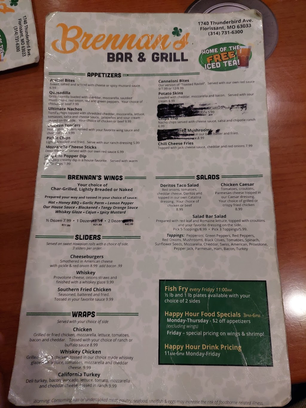 Brennans Bar & Grill | 1740 Thunderbird Ave, Florissant, MO 63033 | Phone: (314) 731-6300