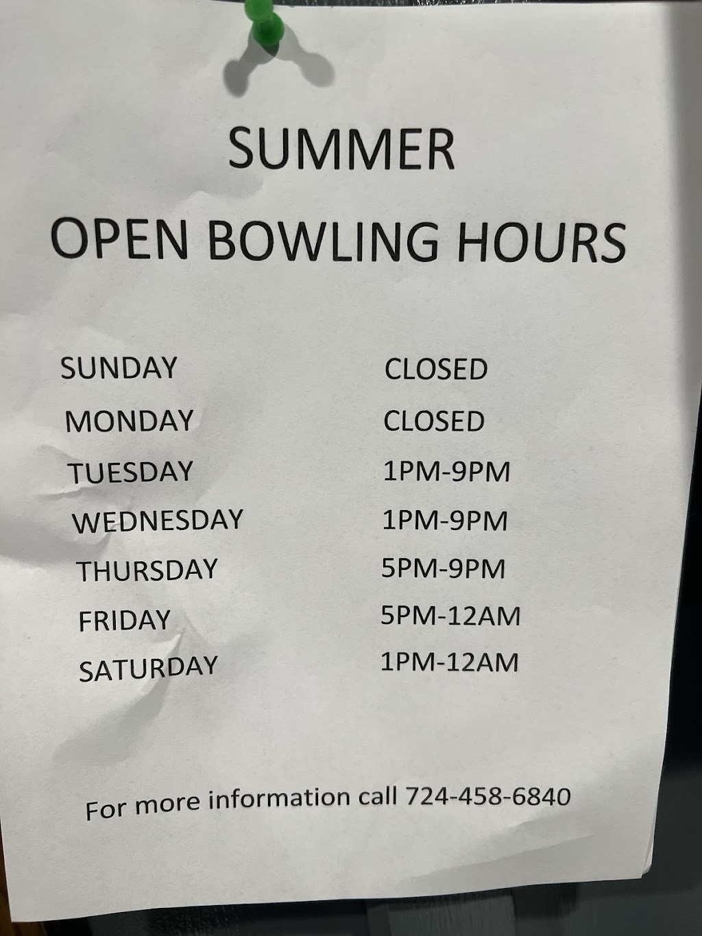 Grove City Bowl-O-Drome | 540 E Main St Ext, Grove City, PA 16127, USA | Phone: (724) 458-6840