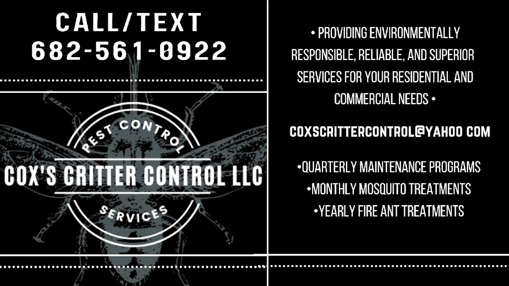 Coxs Critter Control | 1617 Co Rd 123, Gainesville, TX 76240, USA | Phone: (682) 561-0922