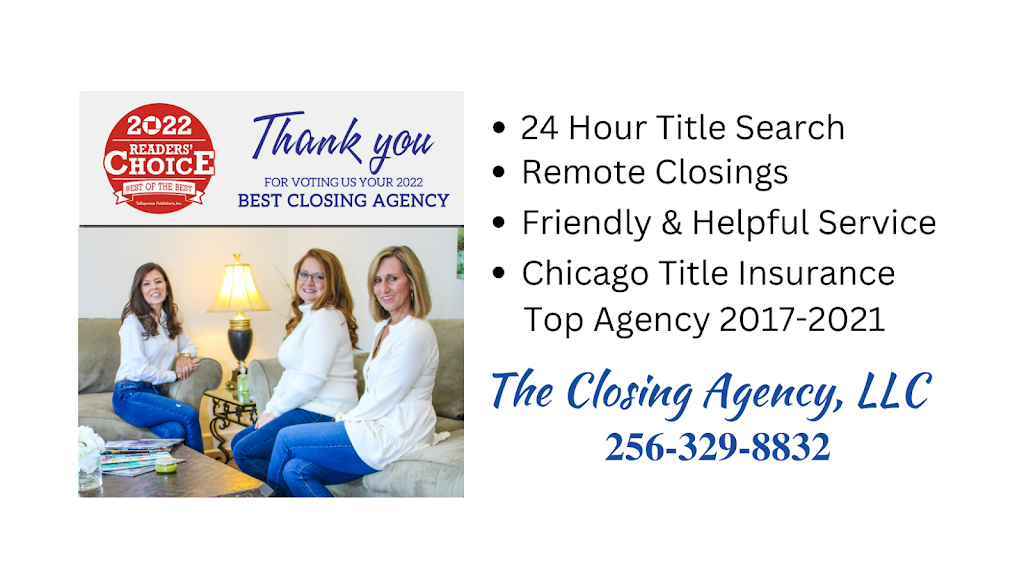 THE CLOSING AGENCY | 2006 Cherokee Rd, Alexander City, AL 35010, USA | Phone: (256) 329-8832