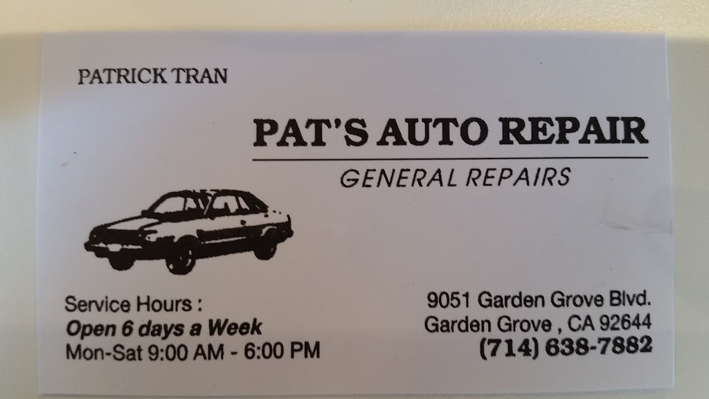 Pats Auto Repair | 9051 Garden Grove Blvd, Garden Grove, CA 92844, USA | Phone: (714) 638-7882