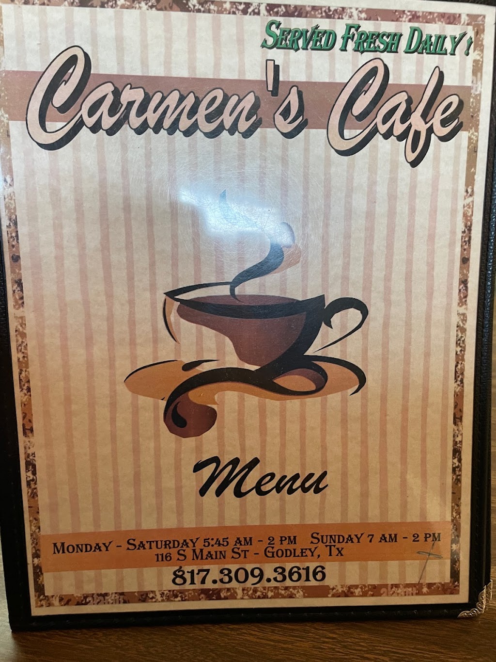 Carmens Cafe | 116 S Main St, Godley, TX 76044, USA | Phone: (817) 309-3616