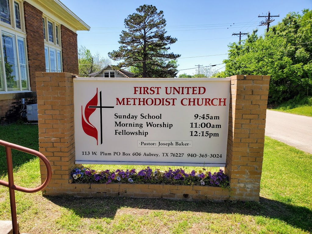 Aubrey First United Methodist | 113 W Plum St, Aubrey, TX 76227, USA | Phone: (940) 365-3024