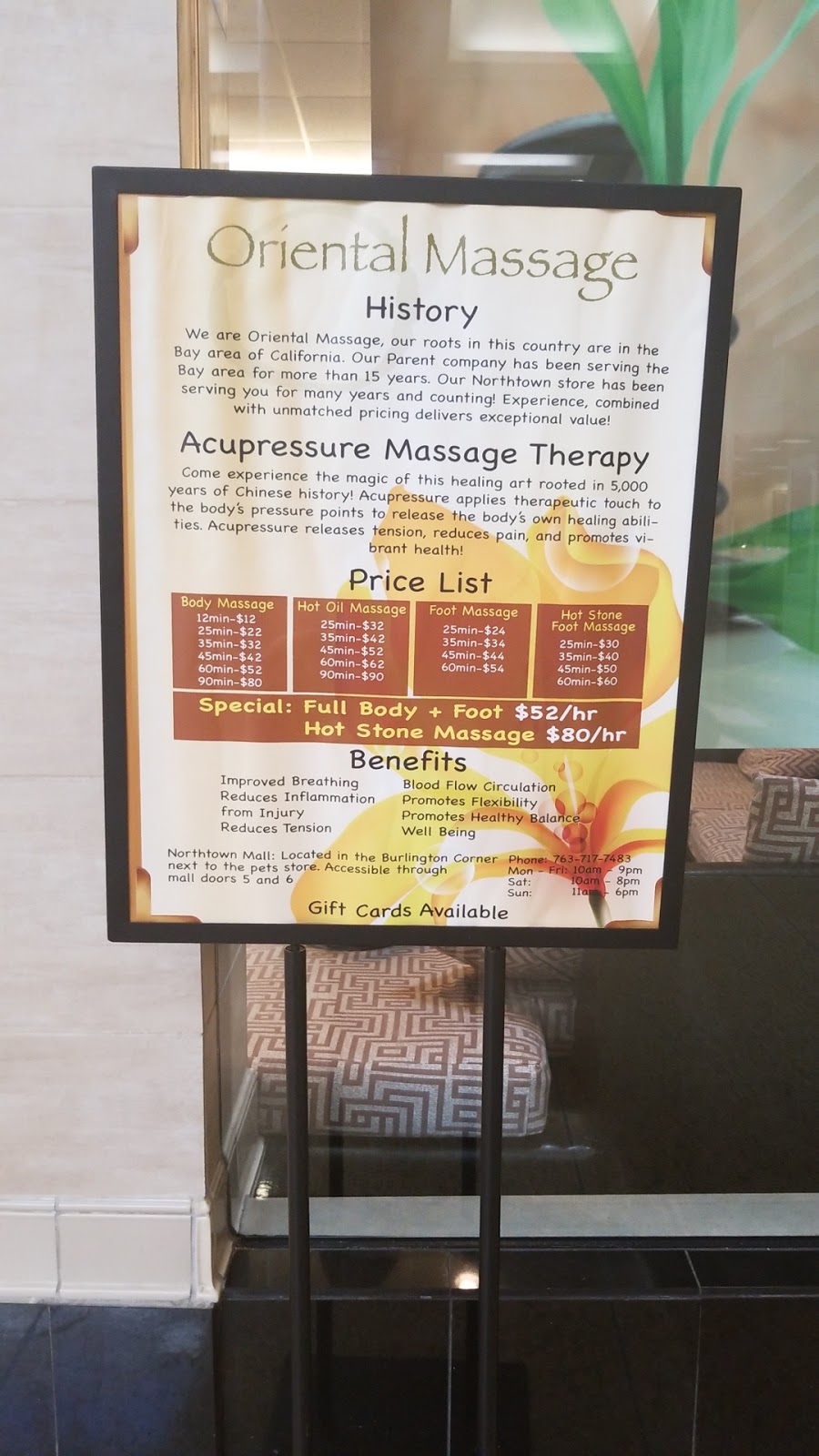 Oriental Massage | 397 Northtown Dr, Blaine, MN 55434, USA | Phone: (763) 717-7483