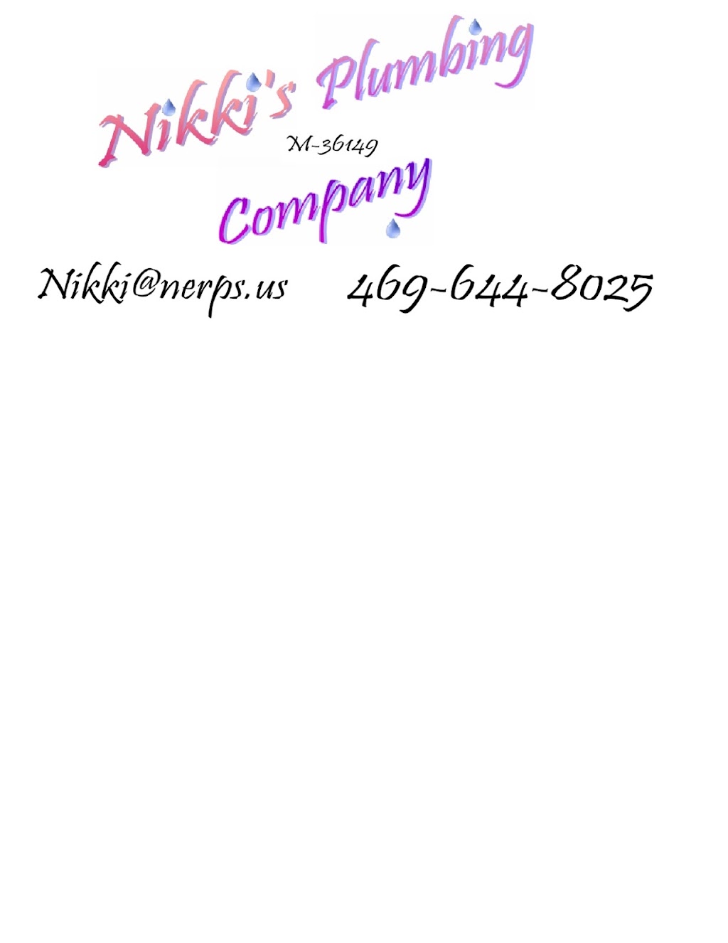 Nikkis Plumbing Company | 216 E Denton Dr, Euless, TX 76039, USA | Phone: (469) 644-8025