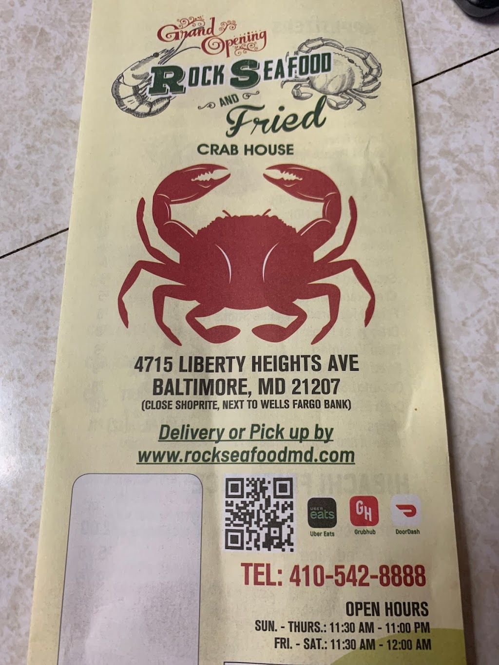 Rock Seafood and Fried Crabhouse | 4715 Liberty Heights Ave, Baltimore, MD 21207, USA | Phone: (410) 542-8888