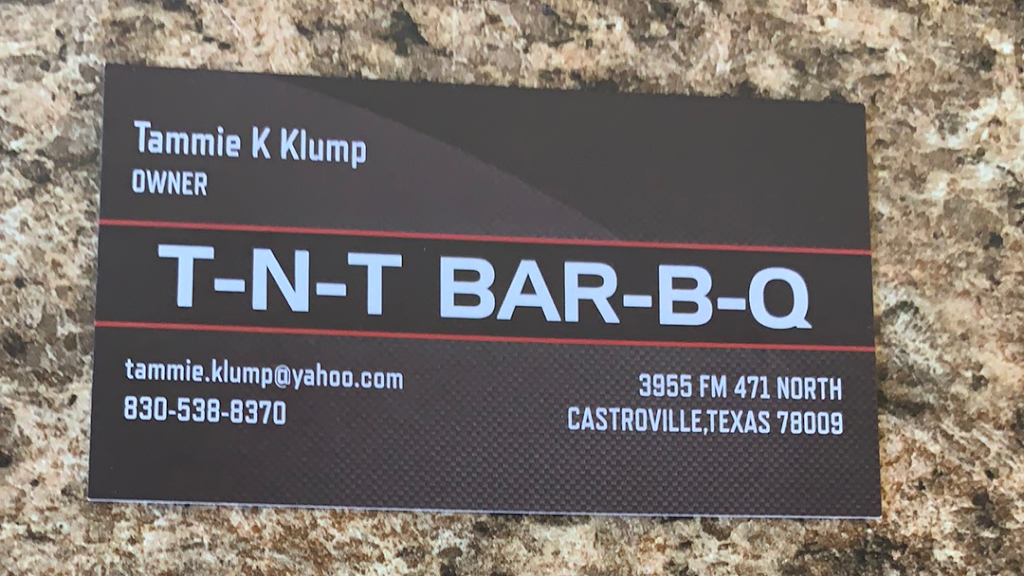 TNT BBQ | 3955 FM471, Castroville, TX 78009, USA | Phone: (830) 538-8370