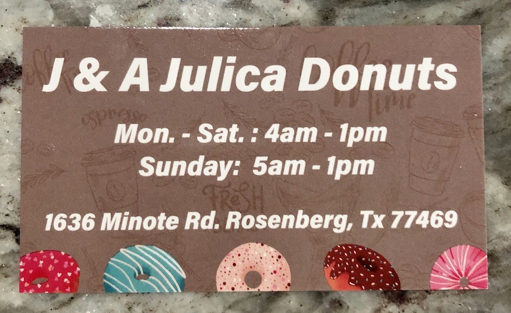 J&A Donuts | 1636 Minonite Rd suite 700, Rosenberg, TX 77469, USA | Phone: (281) 762-2893