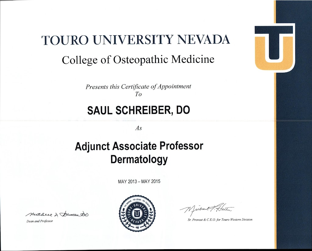 Advanced Dermatology: Schreiber Saul E DO | 1700 E Desert Inn Rd, Las Vegas, NV 89169, USA | Phone: (702) 734-8511