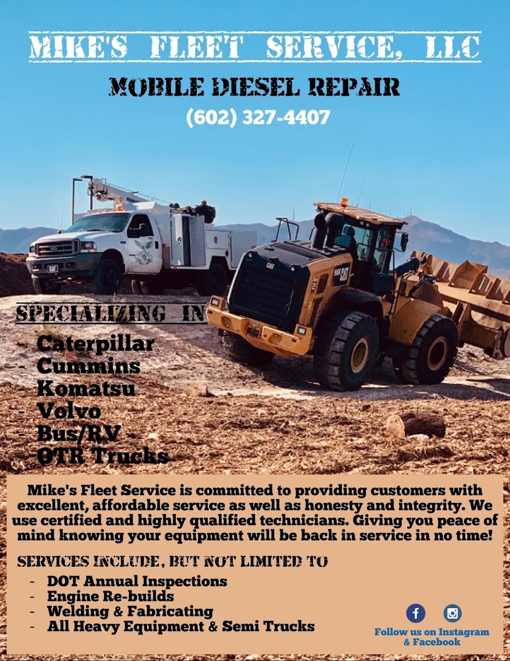 Mikes Fleet Service LLC | 1473 E Harvest Rd, San Tan Valley, AZ 85140 | Phone: (602) 327-4407