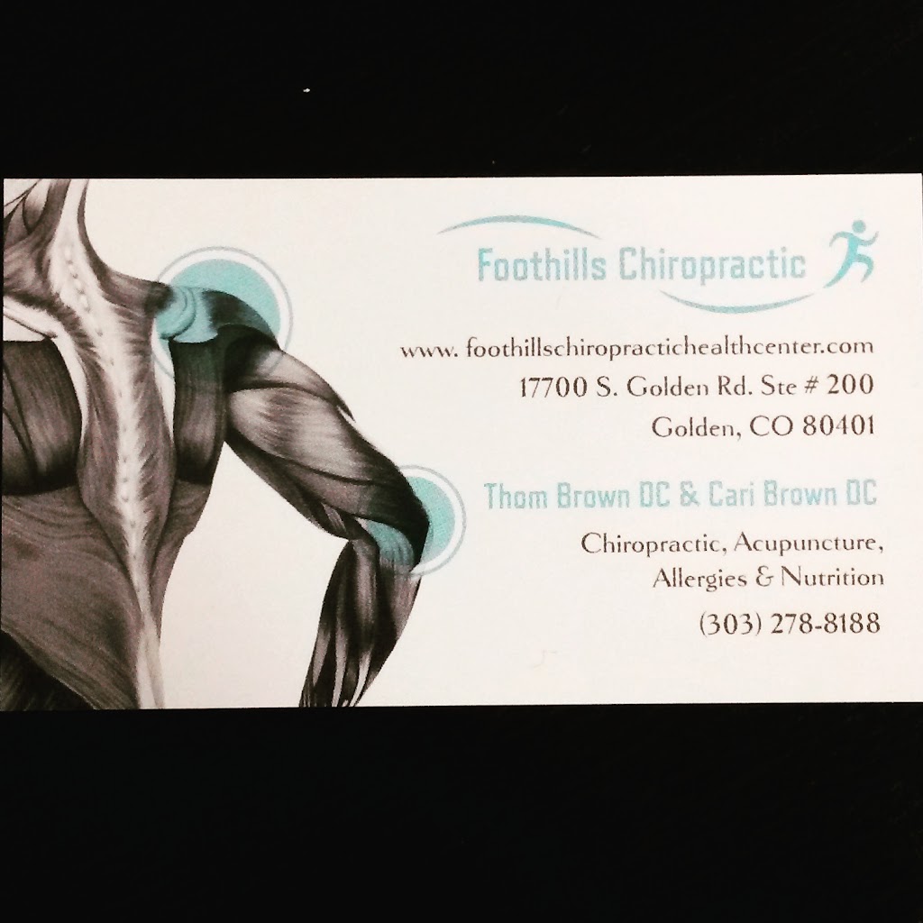 Foothills Chiropractic Health Center | 17700 S Golden Rd #200, Golden, CO 80401 | Phone: (303) 278-8188