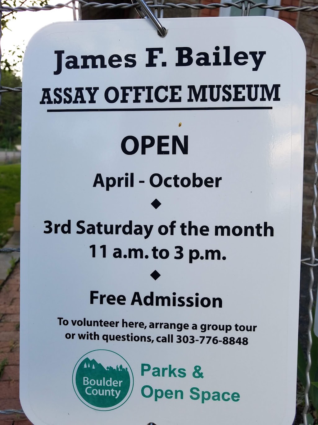 James F. Bailey Assay Office Museum | 6352 Fourmile Canyon Dr, Boulder, CO 80302, USA | Phone: (303) 776-8848