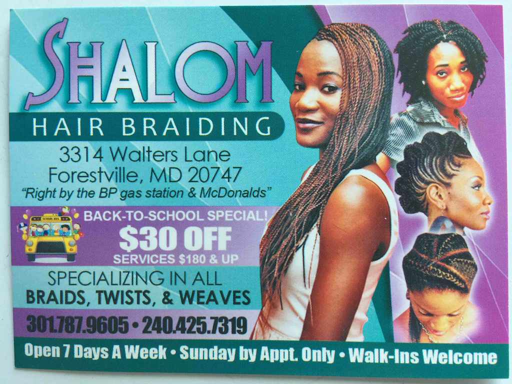 Shalom hair braiding | 3314 Walters Ln, District Heights, MD 20747, USA | Phone: (301) 787-9605