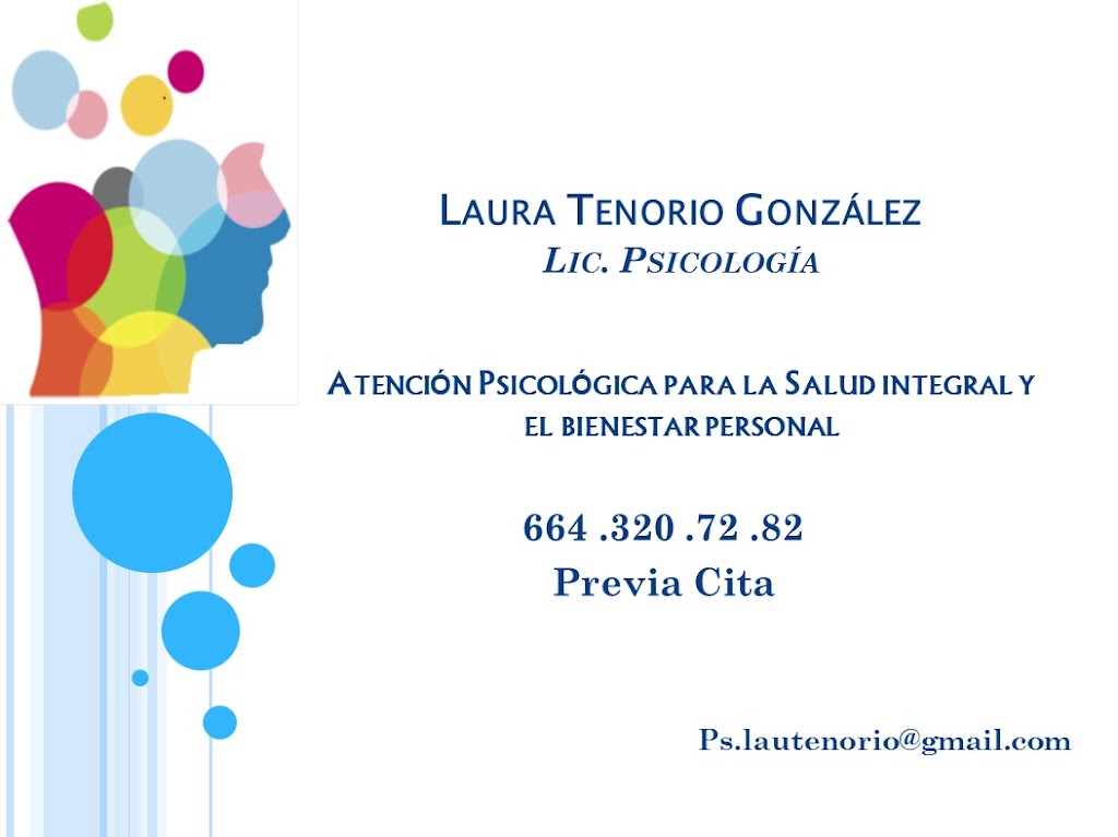 Psicóloga Lic. Laura Tenorio | Mayos 9101, Matamoros Norte-Centro-Sur, Mariano Matamoros, 22500 Tijuana, B.C., Mexico | Phone: 664 320 7282