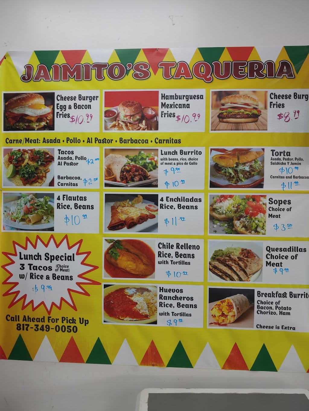 Jaimitos Tacos & Burgers | 9595 Boat Club Rd #200, Fort Worth, TX 76179, USA | Phone: (817) 349-0050