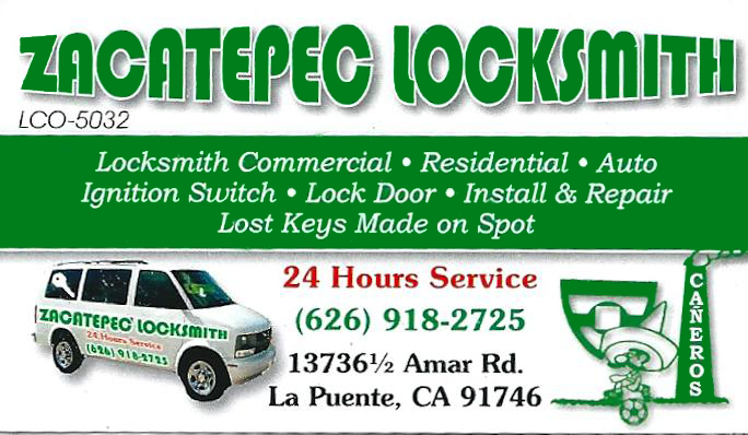 Zacatepec Locksmith | 13736 Amar Rd, La Puente, CA 91746, USA | Phone: (626) 918-2725