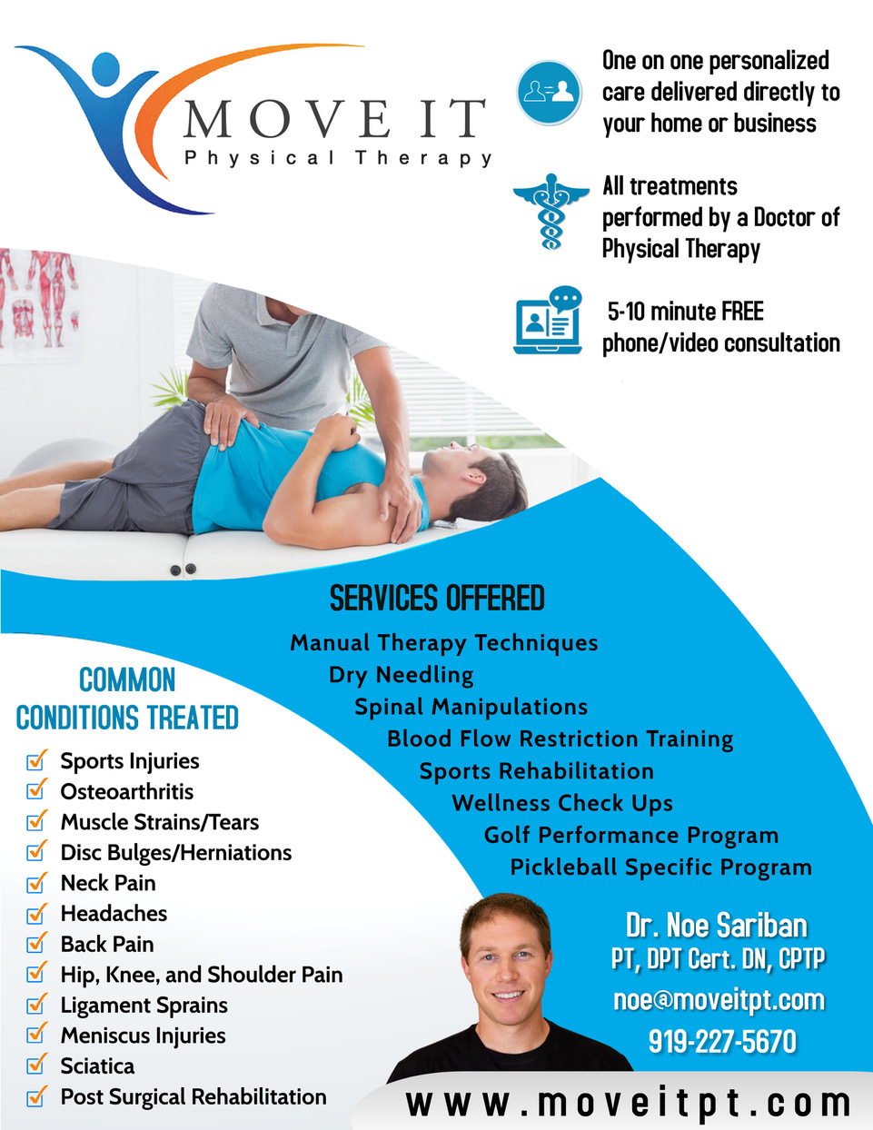 Move It Physical Therapy | 1020 Burning Tree Dr, Chapel Hill, NC 27517, USA | Phone: (919) 227-5670