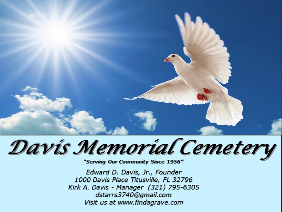 DAVIS MEMORIAL CEMETERY | 1000 Davis Pl, Titusville, FL 32796, USA | Phone: (321) 795-6305