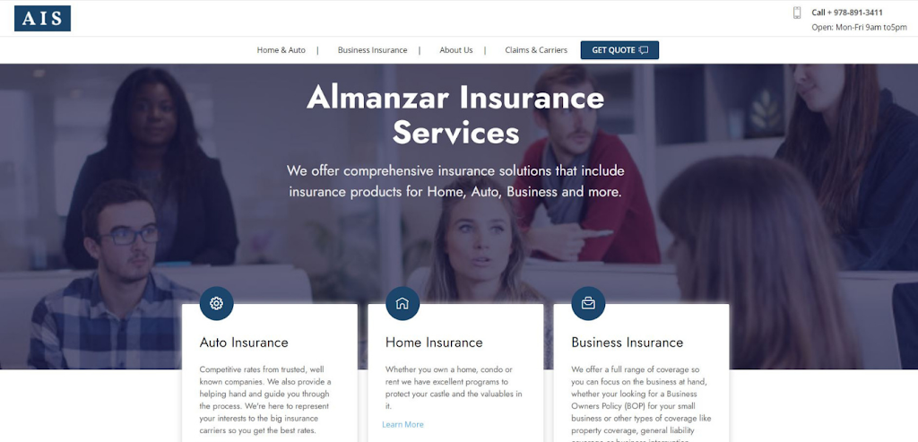 Almanzar Insurance Services, LLC | 104 River St, Haverhill, MA 01832, USA | Phone: (978) 891-3411