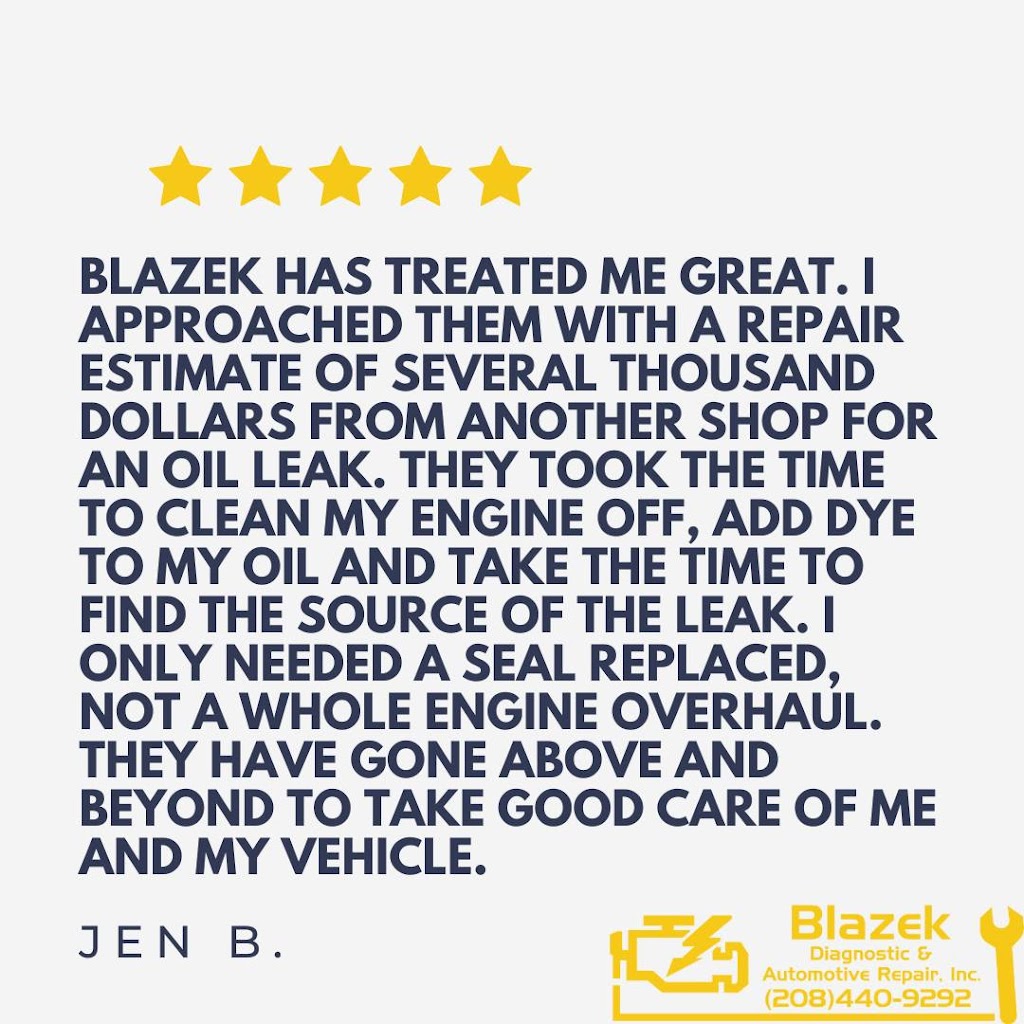 Blazek Diagnostic & Automotive Repair Inc. | 11650 W Fairview Ave, Boise, ID 83713, USA | Phone: (208) 440-9292