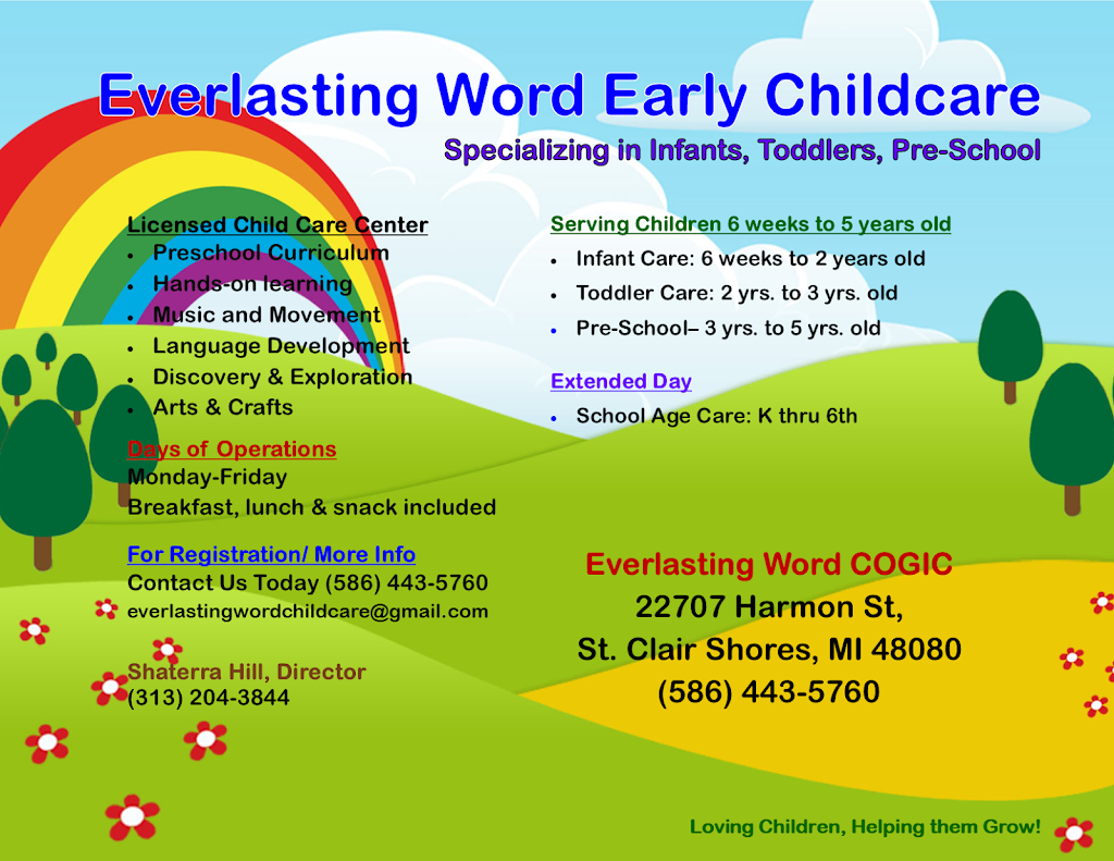 Everlasting Word Early Child Care | 22707 Harmon St, St Clair Shores, MI 48080, USA | Phone: (586) 443-5760