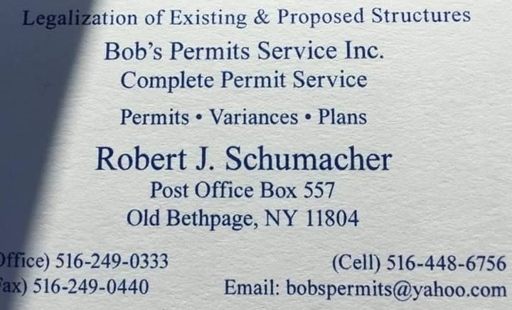 BOB PERMIT SERVICE INC. | 1109 Round Swamp Rd, Old Bethpage, NY 11804, USA | Phone: (516) 249-0333