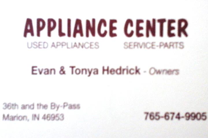 Appliance Center | 3601 S Western Ave, Marion, IN 46953, USA | Phone: (765) 674-9905