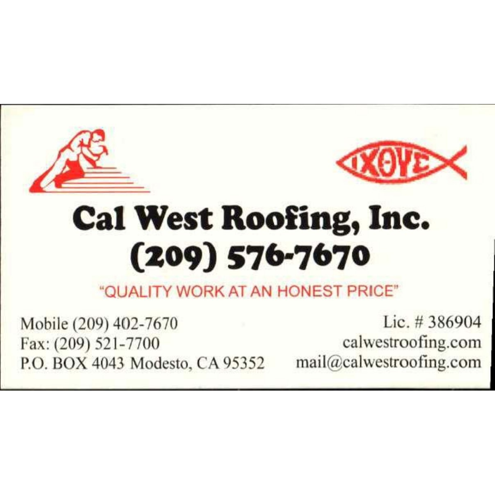 CAL-WEST ROOFING INC | 2838 El Roya Ave A, Modesto, CA 95354, USA | Phone: (209) 576-7670