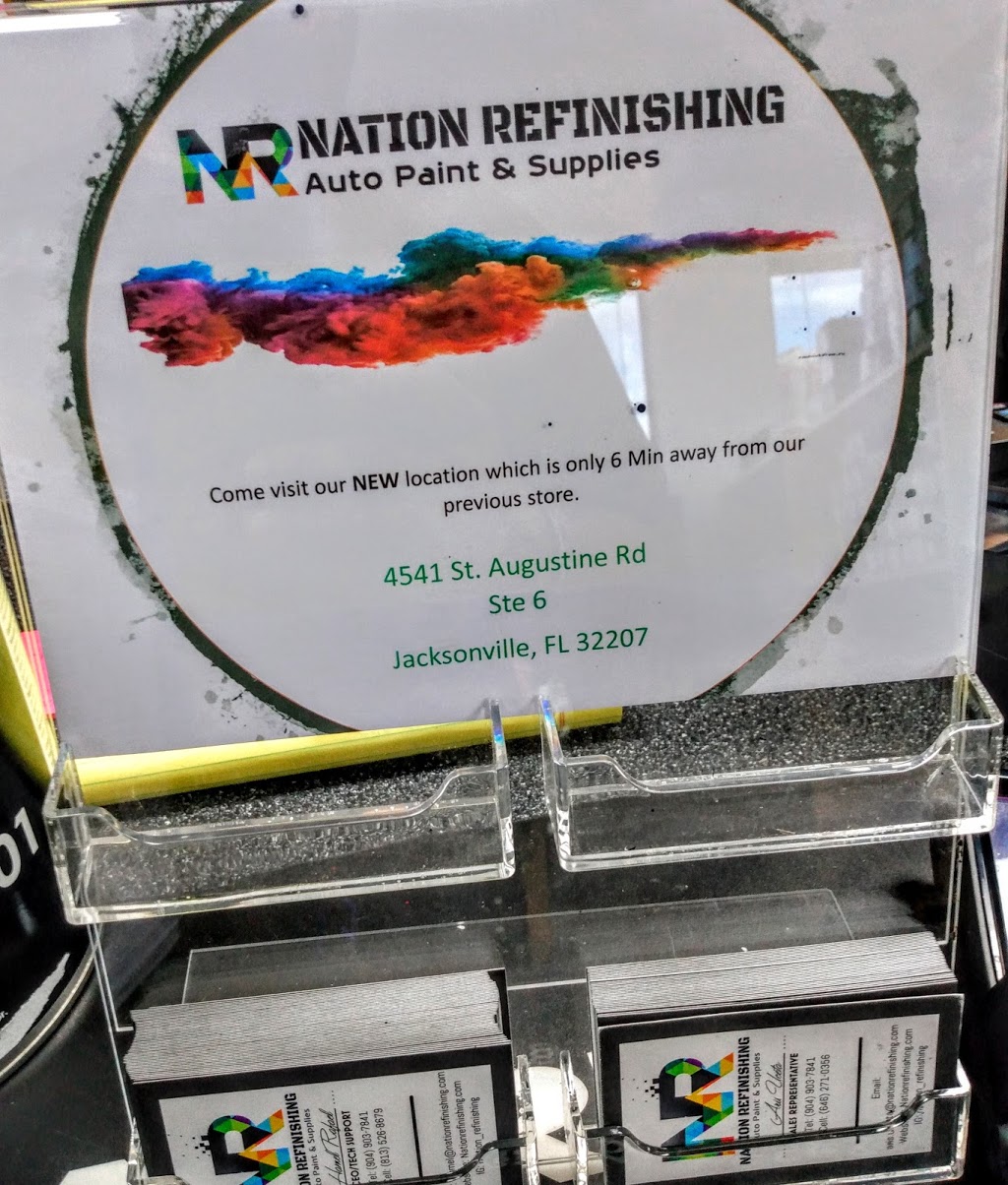 Nation Refinishing Auto Paint & Supplies | 4541 St Augustine Rd Suite 6, Jacksonville, FL 32207 | Phone: (904) 903-7841