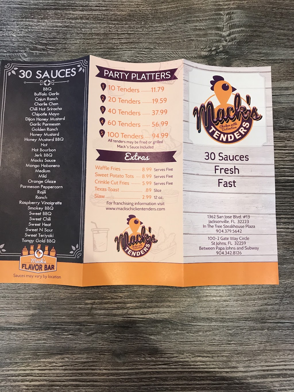 Macks Tenders | 100 Gateway Cir #102, Jacksonville, FL 32259, USA | Phone: (904) 342-8126