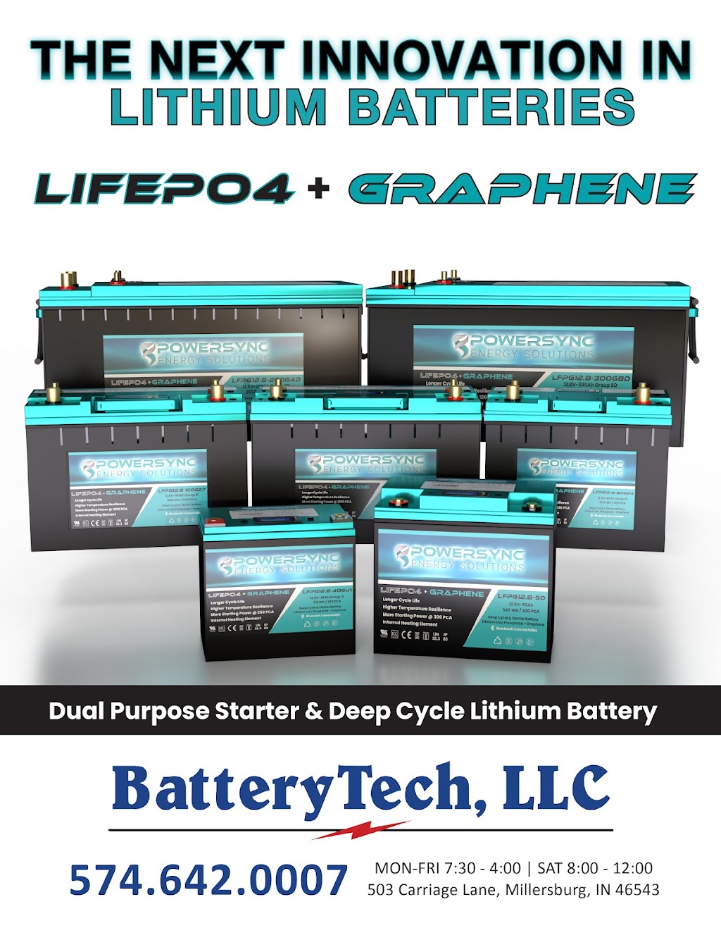 BatteryTech, L.L.C. | 503 Carriage Ln, Millersburg, IN 46543, USA | Phone: (574) 642-0007